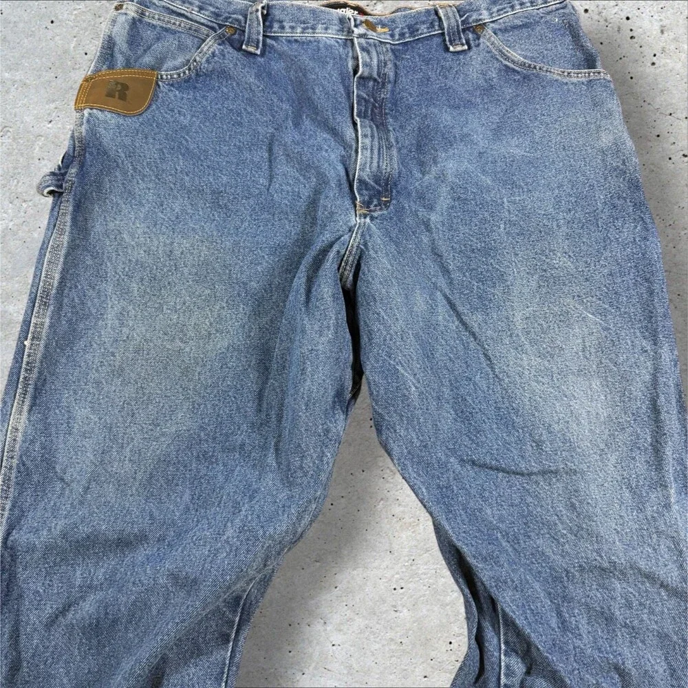 Wrangler Riggs Workwear Carpenter Jeans Mens 42x34 Blue Denim Utility 3W020AI